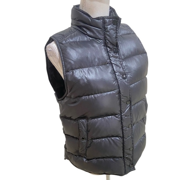 J crew black down puffer vest zipper & snap closure front pockets size large - Picture 7 of 12